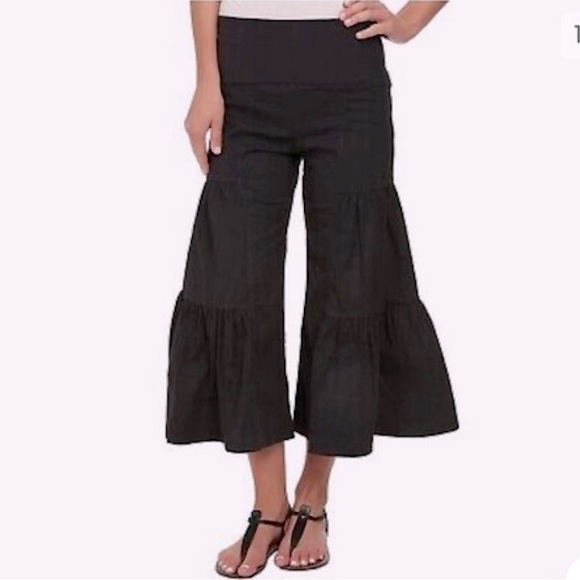 XCVI Pants - XCVI Side Tier Palazzo Crop